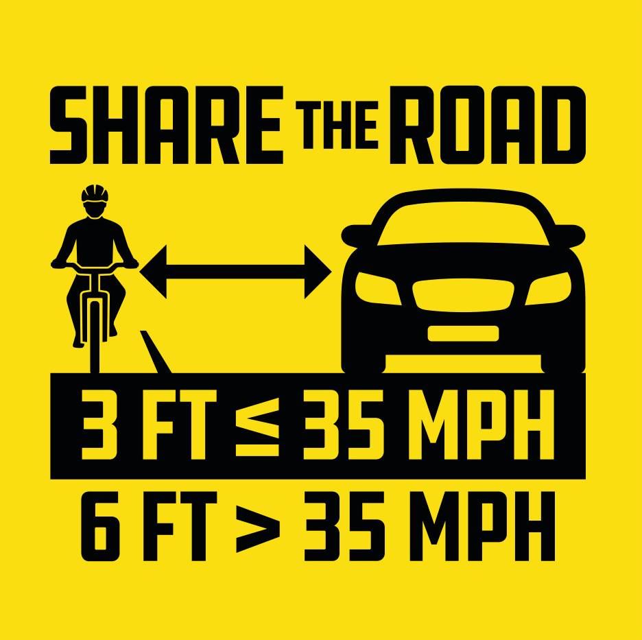 South Dakota now has its own "Share the Road" decal! These 3" x 3" decals can be placed on an emblem specialty license plate to promote sharing the road with cyclists.  $20.00 - Supports bike safety efforts across South Dakota. Order Here